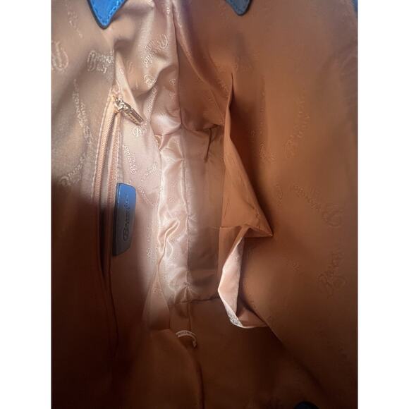 Brangio Italy Millionaire Double Layer Crystal Engraved Matte Satchel Ocean Blue - Picture 9 of 16